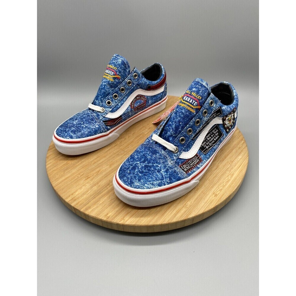 Vans Shoes Mens 7.5 Womens 9 Blue 90s Cobra Karate Canvas Denim Skate Sneakers - Picture 7 of 15